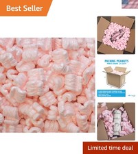 0.25 Cu Ft Pink Packing Peanuts - Anti-Static S-Shaped Cushion for Secure Shi...