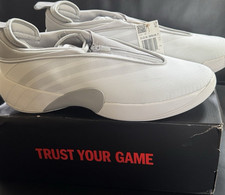 adidas D.O.N. Issue 7 White Gray Basketball Sneakers Zipper Geometric Pattern