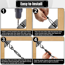 Anti-Sag Gate Kits for Wooden Fence, Gate Support Cable Kit for Wood Gate Do...