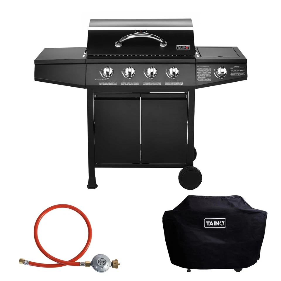 TAINO BASIC 4+1 Gasgrill Abdeckung Set Gasregler BBQ Grill Zubehör Piezo-Zündung