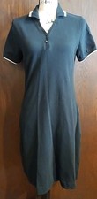CHEROKEE Shirt Dress Size Small Black Polo Short Sleeve Button Vintage Stretch
