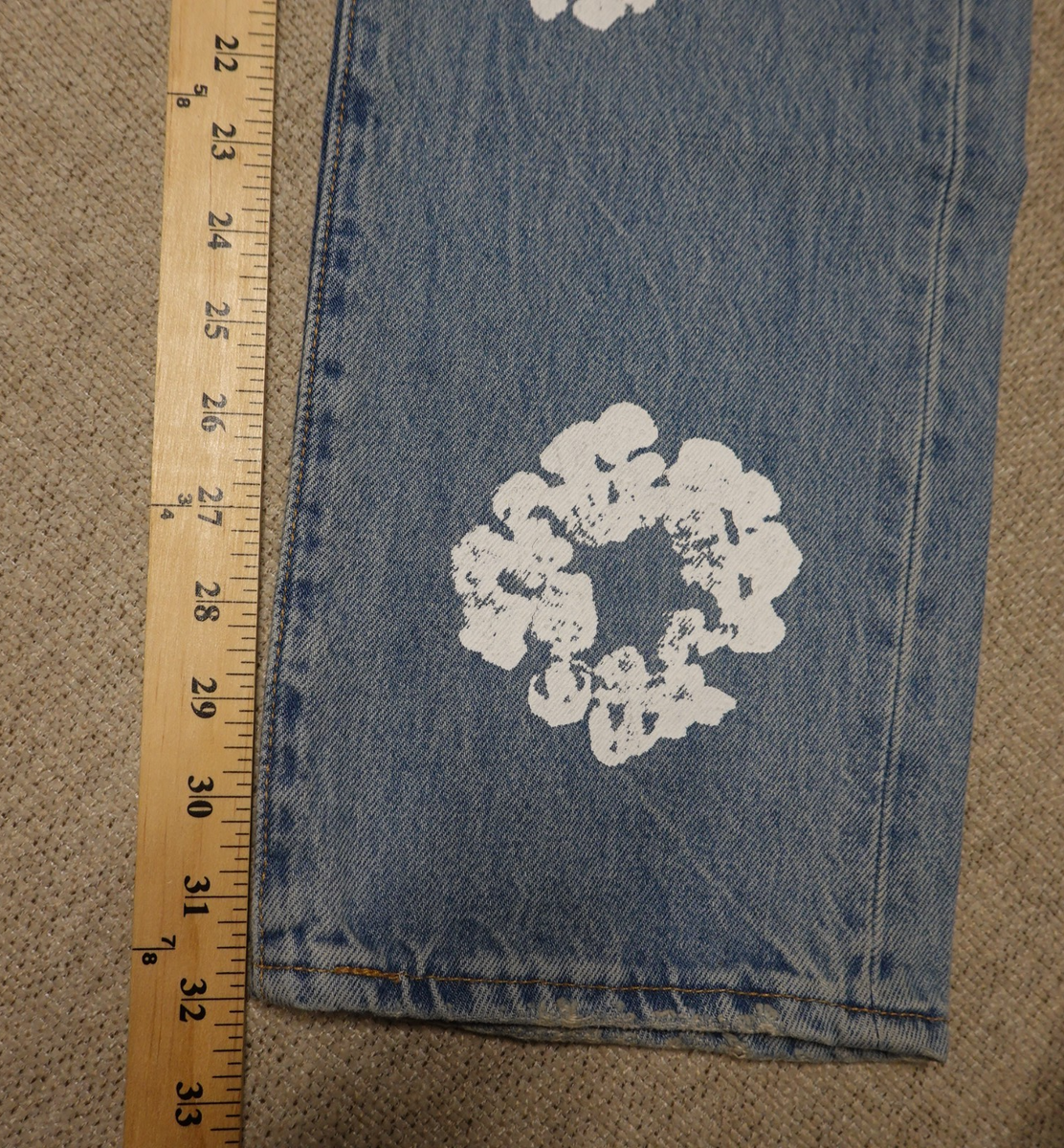 Levi's 501 Big E x Denim Tears Cotton Wreath Jeans 33X32 Medium