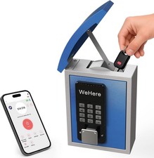 WeHere Key Lock Box Wall Mount with Key Drop Slot, Smart Digital Lockbox, OTP/AP