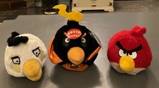 Set Of 3 ANGRY BIRD Plush Toys No Sound