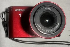Nikon 1 J1 D33697  Digital Camera - Red With Nikkor VR 10-30mm Lens Untested