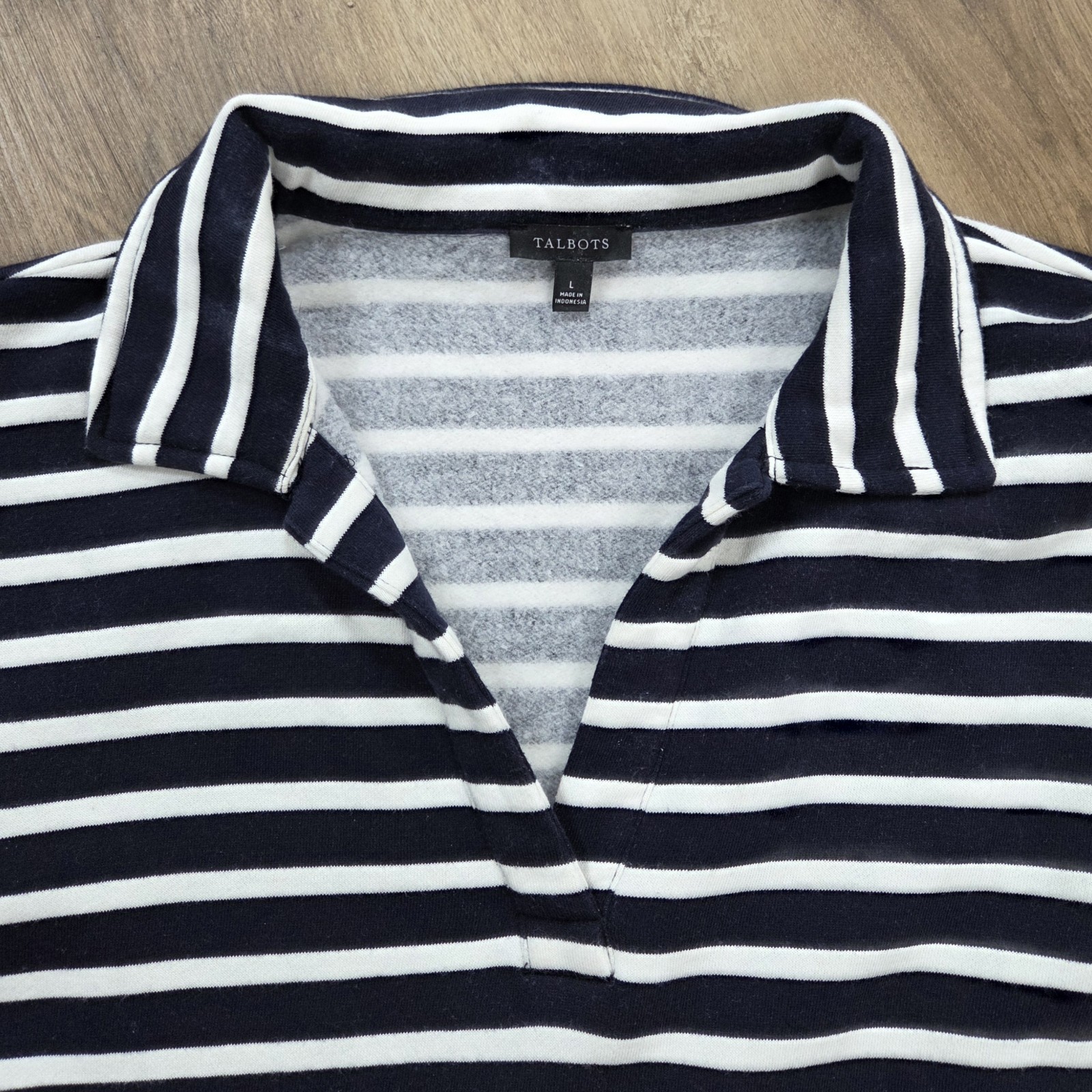 Talbots V-Neck Pullover Collared Striped Womens L… - image 3