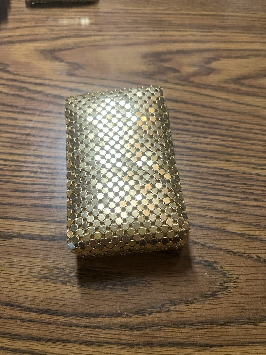 Antique Roaring 20s FLAPPER Gold Mesh Beaded Sequin Cigarette Pack Holder  Case