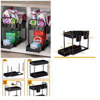 2 Etagen Regal KüChenorganizer Mit 4 Haken Und 2 Bechern
