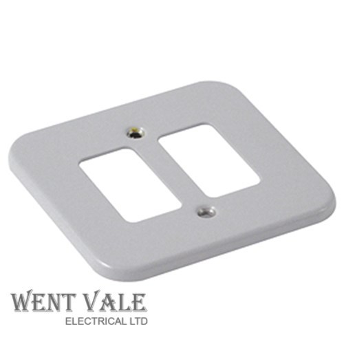 Crabtree Rockergrid 6582/BG - 2 Module Metalclad Grid Switch Cover Plate Unused