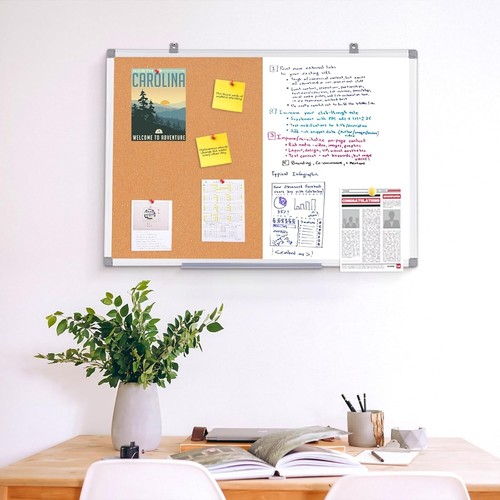 Elegant 90x60cm Dry Erase Cork Board with Magnetic Surface – Ideal for Any Space - Picture 11 of 11