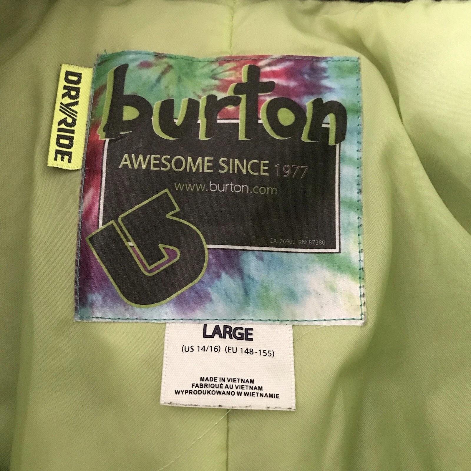 burton dryride ski youth plaid snowboarding winter pants