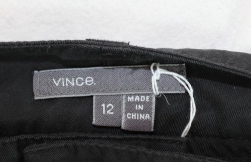 VINCE BLACK SILK ALT. SHORTS SZ 12 ROLLD CUFF EUC DH3159 - Picture 3 of 3