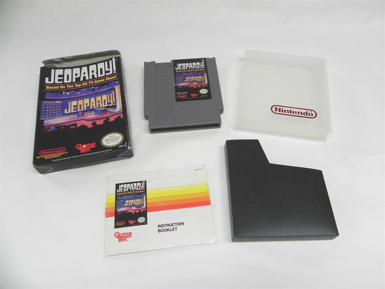 1980s Vintage Nintendo Jeopardy Game Cartridge with Box Sleeve & Booklet Retro NES