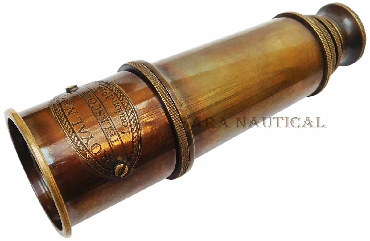 競売 Telescop Navy Royal Marine 16'' Antique Brass 1915 London 置物