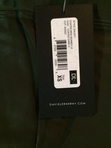 David Lerner - Olive, Seamed Coated Moto Leggings - SIZE XS - Picture 6 of 7