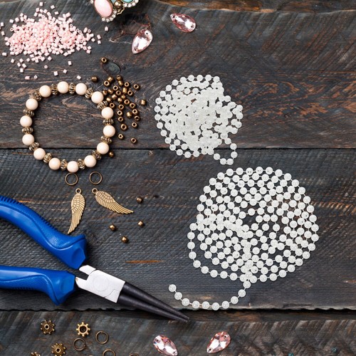 6 pcs Faux Pearl Beading Chain Beaded Link Chains for Craft DIY Bracelet - 第 8/12 張圖片