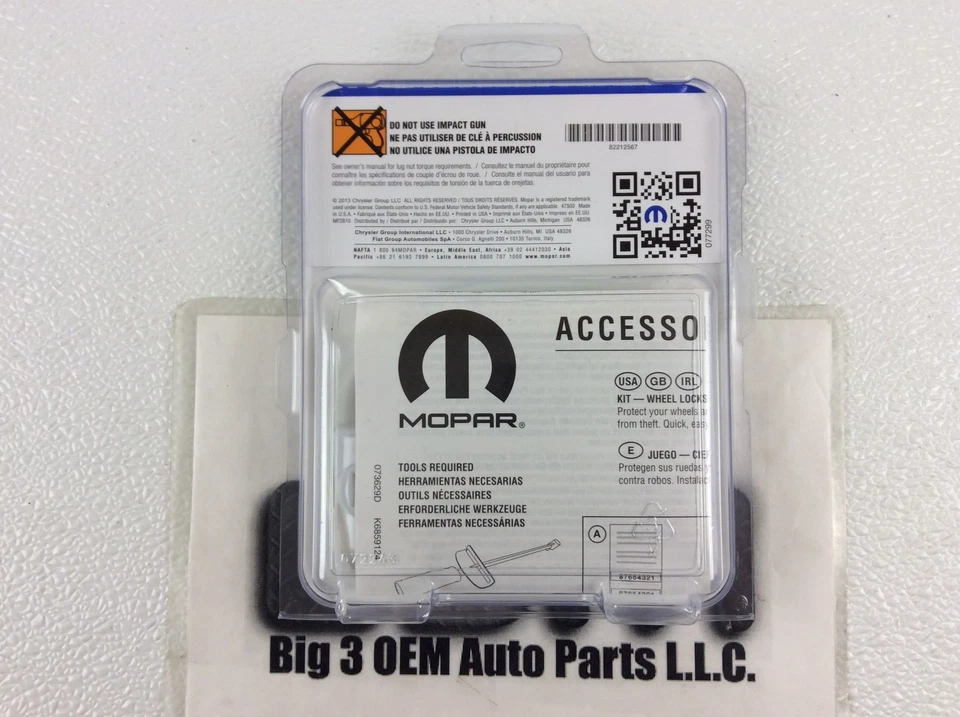 2005 - 2023 道奇挑战者充电器 克莱斯勒 300 轮锁凸耳螺母套件 钥匙 原始设备制造商 — 第 3/4 张图片