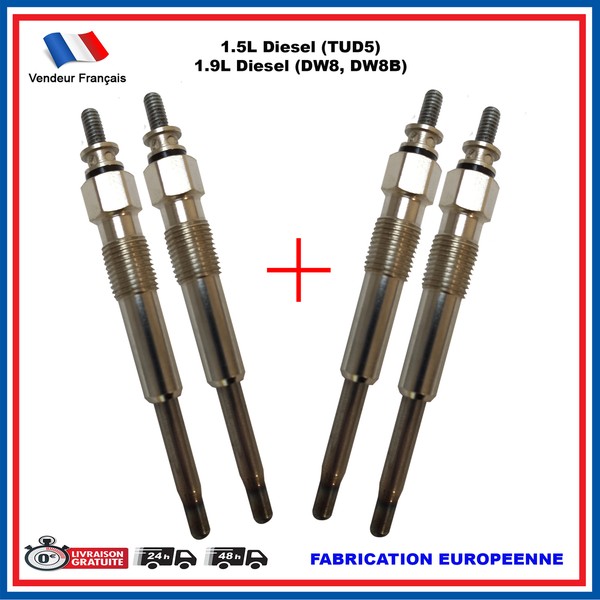 4 GlüHkerzen 1.9D DW8 DW8B Scudo 206 306 Expert Entsprechend 344895-image
