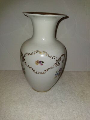 Fine Bone China Vtg Made In German Democratic Republic Floral Vase 7.5x4.5''
