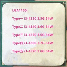 Intel Dual-Core i3-4330 i3-4340 i3-4350 i3-4360 i3-4370 LGA1150 54W CPU 