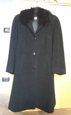 Cappotto nero Donna tg 47 con pelliccia di Volpe