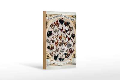 Holzschild Geflügelart 12x18 cm the poultry of the worls Deko Schild