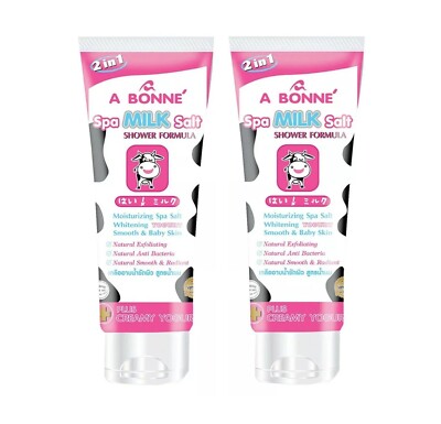 2 x A BONNE' Spa Milk Salt plus Creamy Yogurt Shower Formula Brightening 350g