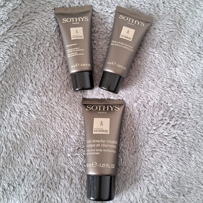 SOTHYS HOMME SET Revitalizing Gel Cleanser 30ml + set of 2 travel cream 15ml