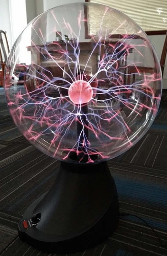 For Christmas Gift Holiday Party Bar Decor Red 16" Tesla Plasma Ball Light Lamp