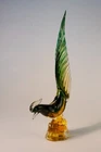 VTG Mid Century Hand Blown Murano Art Glass Pheasant Bird 16" Blue-Green-Teal