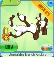 Animal Jam Classic AJ AJC Brown Jamaaliday Branch Antlers Item (Read Descript.)
