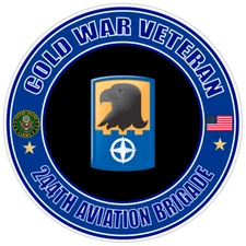 Cold War Veteran 244th Aviation Brigade Bumper Sticker Military Vinyl Decal 5"