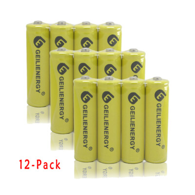AA 2A 1.2V 600mAh 1.2V Rechargeable Battery For Garden Solar Light Yellow 12Pack