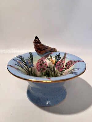 Blue Sky Clayworks ''The Robin's Song'' 2002 Large Bowl  by Heather Goldmine