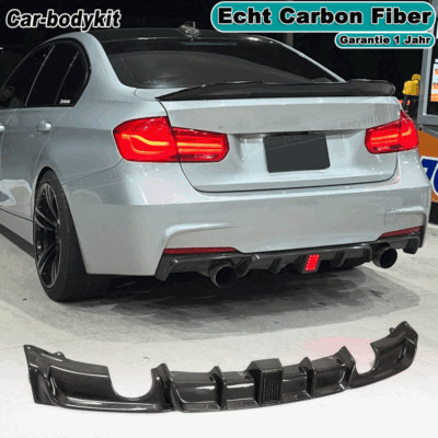 Carbon diffuser rear diffuser with light for BMW 3 Series F30 328i 340i M package 2012-18