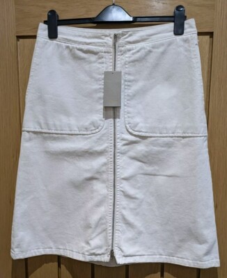 Vanessa Bruno Denim Skirt White Cotton Size EU38 UK10 RRP  185