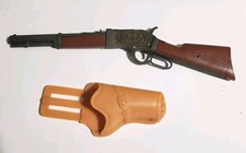 1950s Marx Famous Firearms Miniature Western Saddle Rifle With Holster Die Cast