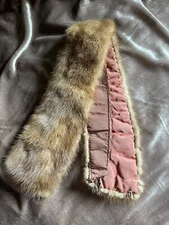 VTG faux fur pull through stole scarf neck warm brown onesize 100% Polyester