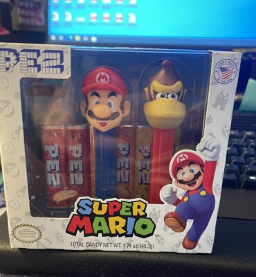 Rare Collectible Super Mario Brothers Pez Dispensers Mario & Donkey Kong NIB