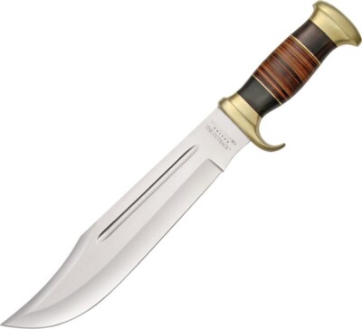 Down Under Bowie 11'' 440C Brass Guard Ebony Leather Brass Fixed Knife KCD