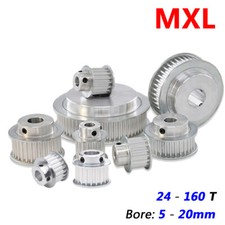 MXL Timing Belt Pulleys 5mm - 20mm Bore with Steps 24T - 160T for 3D Printer CNC
