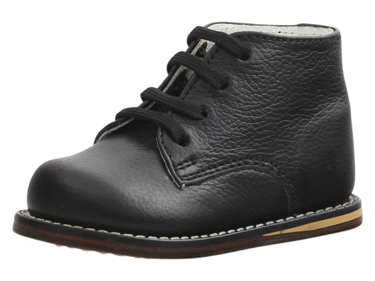 Josmo Infant/Toddler Boy's First Walker Black Pebble Lace Up