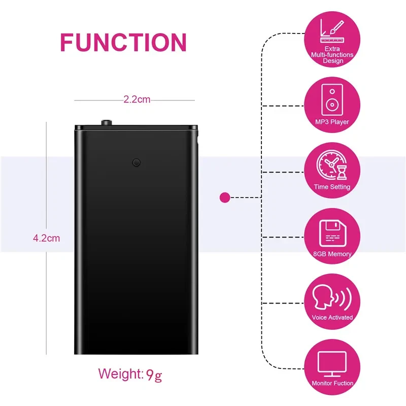 Hidden Voice Activated Recorder Digital Audio Dictaphone Recording Device Spy - Image 2 of 4