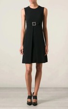 $2995 NEW DOLCE & GABBANA BLACK DRESS CRYSTAL JEWEL EMBELLISHED BUCKLE 44 42 4 6