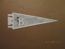 Prairie League Brandon Grey Owls Vintage Defunct Circa 1995 Team Logo Pennant