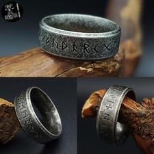 Ring Edelstahl Runen Wikinger Viking Vintage Schmuck Biker Schwarz Ringe NEU