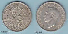 UK Great Britain Half Crown 1944 (George VI) Silver Coin