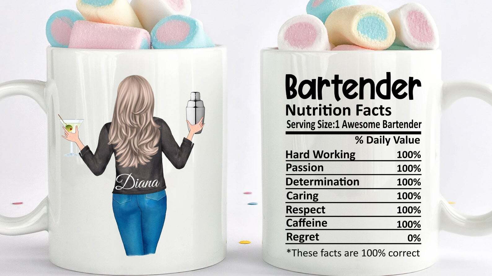 Custom Bartender Mug Best Bartender Mug Personalized Bartender Gift Bartender