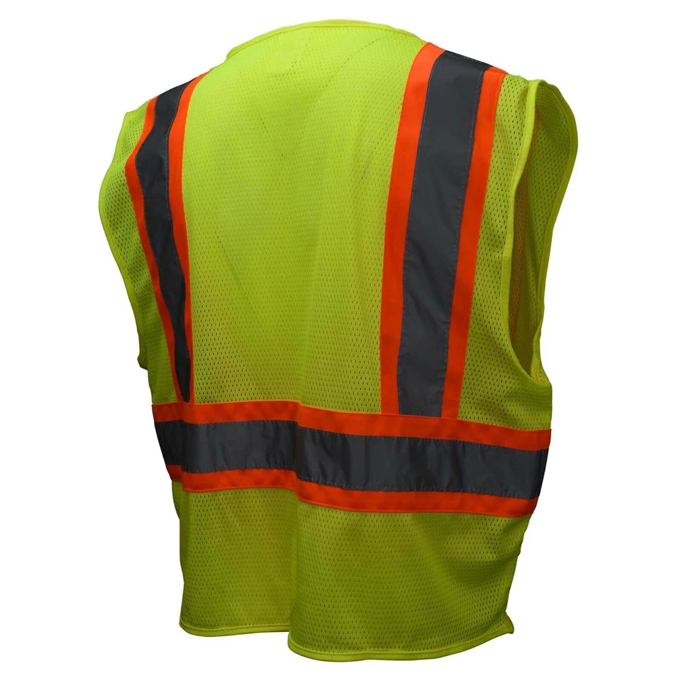 ANSI CLASS 2 MESH HIGH VISIBILITY REFLECTIVE ROAD WORK CONSTRUCTION SAFETY VEST - Image 2 of 4