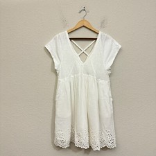 DAILY PRACTICE by ANTHROPOLOGIE Valensole Mini Dress Womens S White Peplum NWT